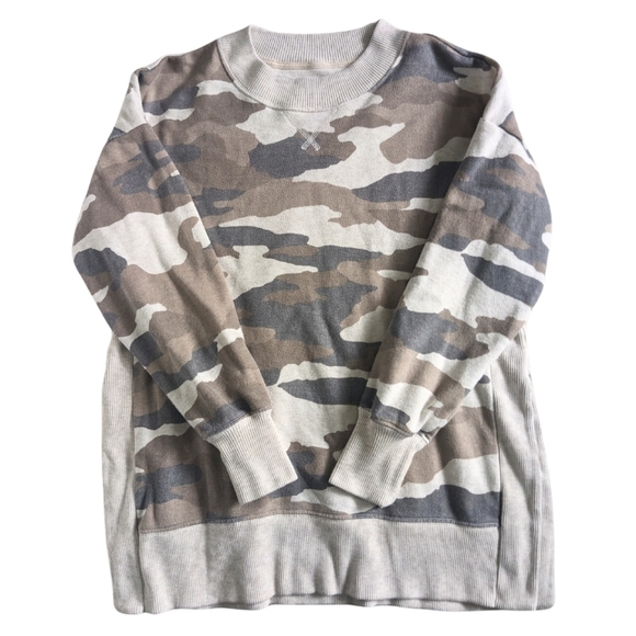 Aerie oversized camo crewneck sweatshirt XS extra small - Picture 2 of 4